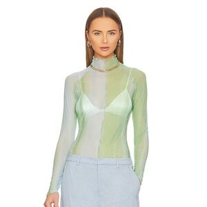 NWOT Significant Other green sheer top. Size 2/XS.